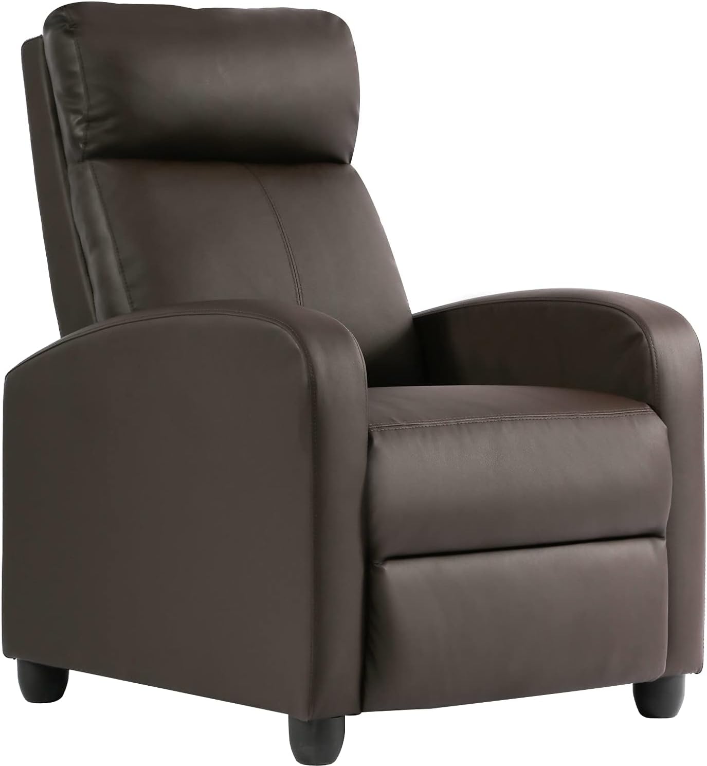 Comfy Brown Leather Recliner Chair - Home Theater Seating