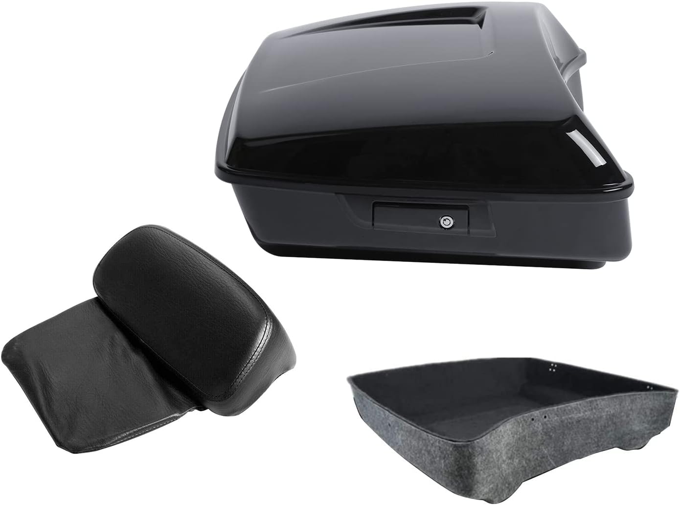 10.7in Chopped Luggage Trunk & Backrest for Harley Models 2014-2025