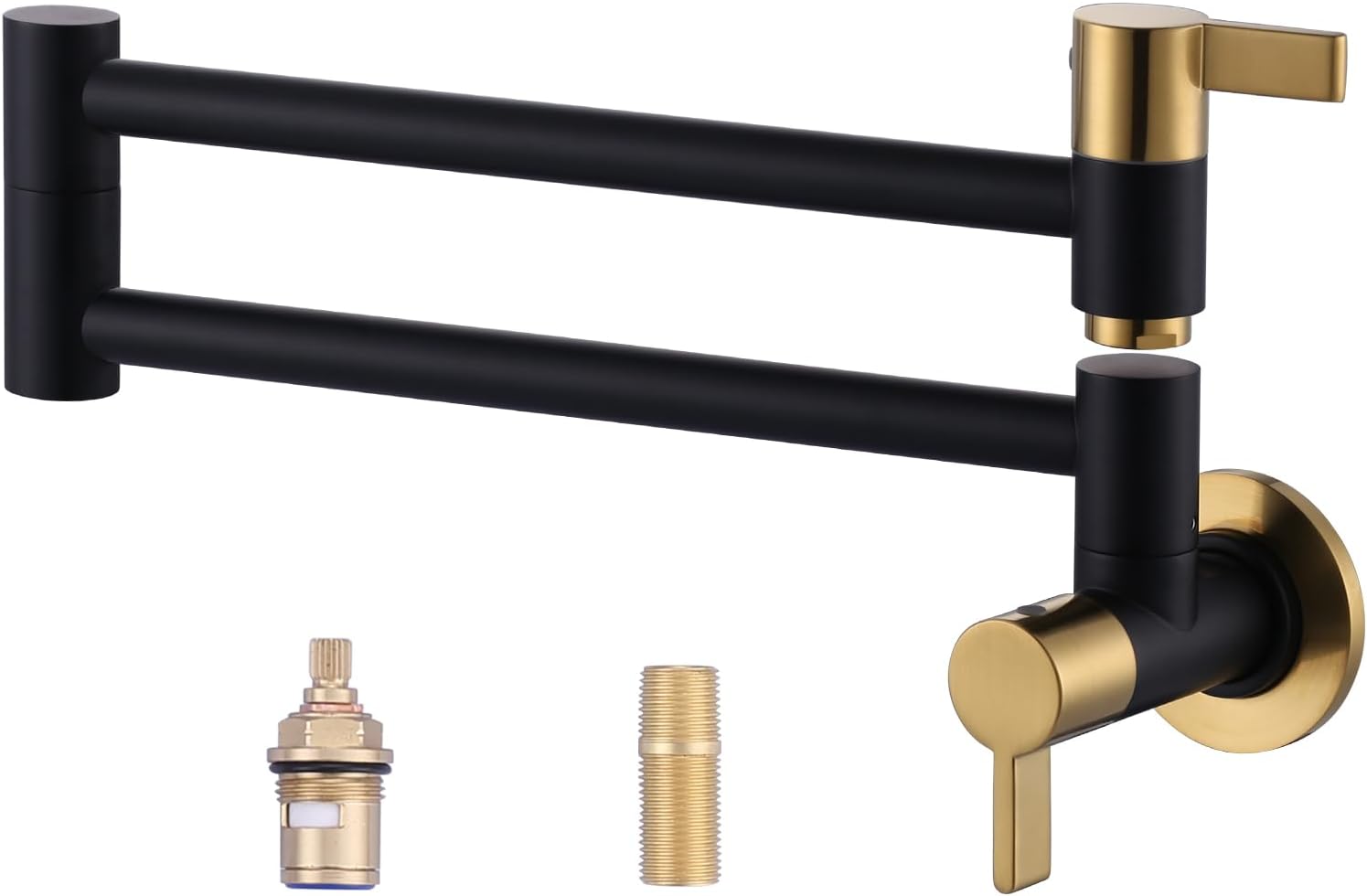 Modern Pot Filler Faucet in Black and Gold for Your Kitchen