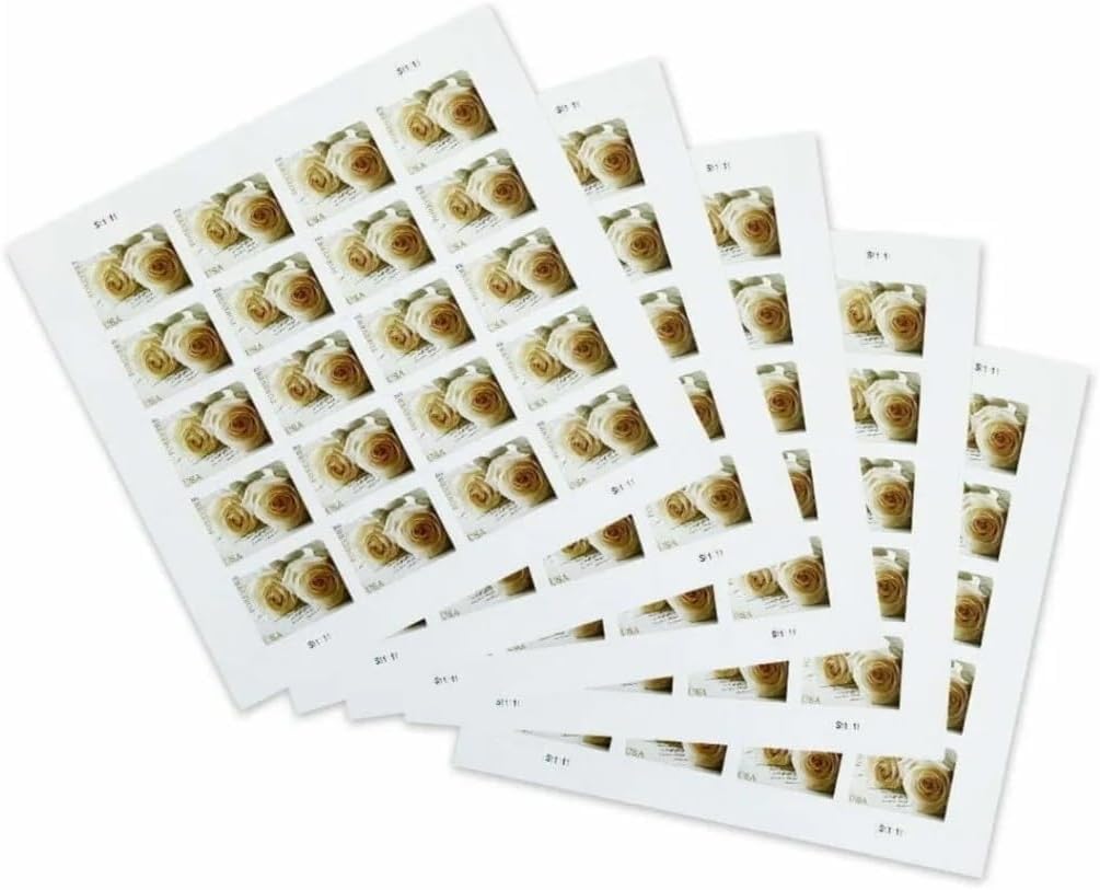100 Wedding Roses Forever Postage Stamps for First Class Mail