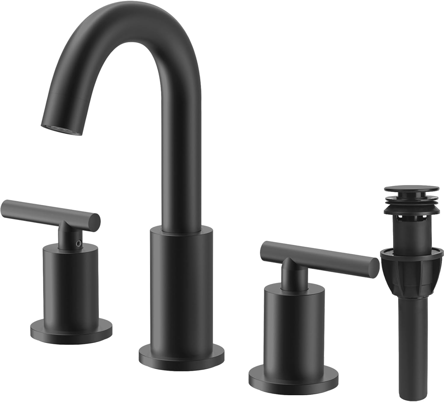 TRUSTMI Matte Black Bathroom Faucet with 360-Degree Swivel Spout