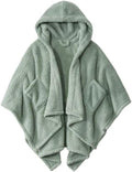 Wearable Blanket Sherpa Poncho Office Work Warm Cozy Shawl Blanket