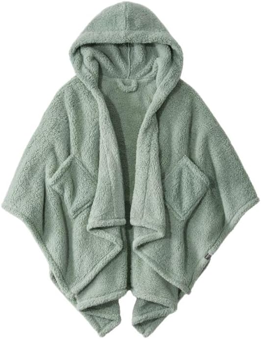 CUBRIDGE Cozy Sherpa Poncho: Stay Warm at Work!
