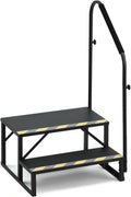 YOLENY 2-Step RV Steps with Handrail - Stable 660 lb Support
