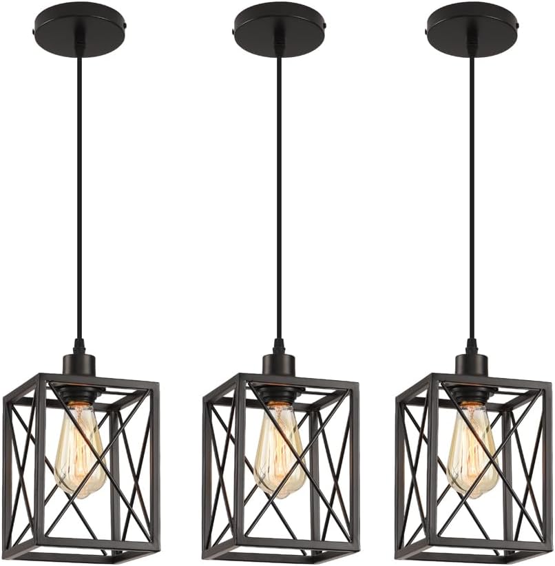 Black Pendant Lighting Modern Fixture for Kitchen Island Use