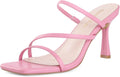Strappy Kitten Heels For Women Square Open Toe Mules - Slip On Style
