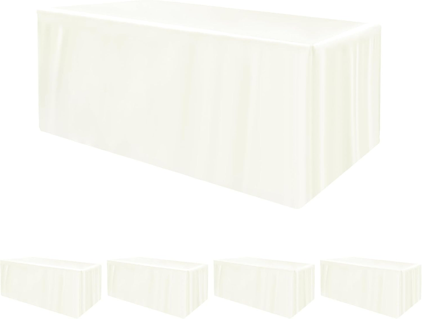 Fitted Tablecloths for 6 Foot Rectangle Table, 4 Pcs Set