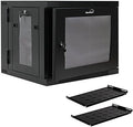 NavePoint 9U Wall-Mount Network Cabinet Enclosure - Space-Saving Swing