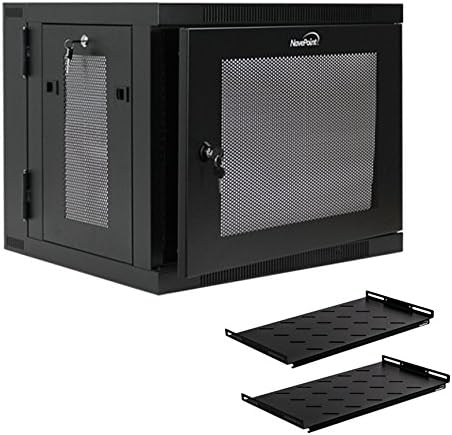 NavePoint 9U Wall-Mount Network Cabinet for Secure Storage