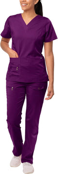 Adar Pro Breakthrough Plus Scrub Set for Women - V-Neck Top & Multi