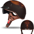 Half Helmet Motorcycle DOT Open Face with Sun Visor - Comfortable Fit