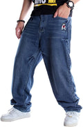 Ylingjun Men's Casual Loose Fit Hip Hop Jeans for Everyday Style