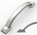 Amerdeco 10 Pack Brushed Satin Nickel Cabinet Pulls 4 in Hole Centers