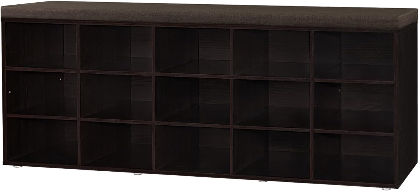 DINZI LVJ Shoe Storage Bench with Cushion for Entryway and More