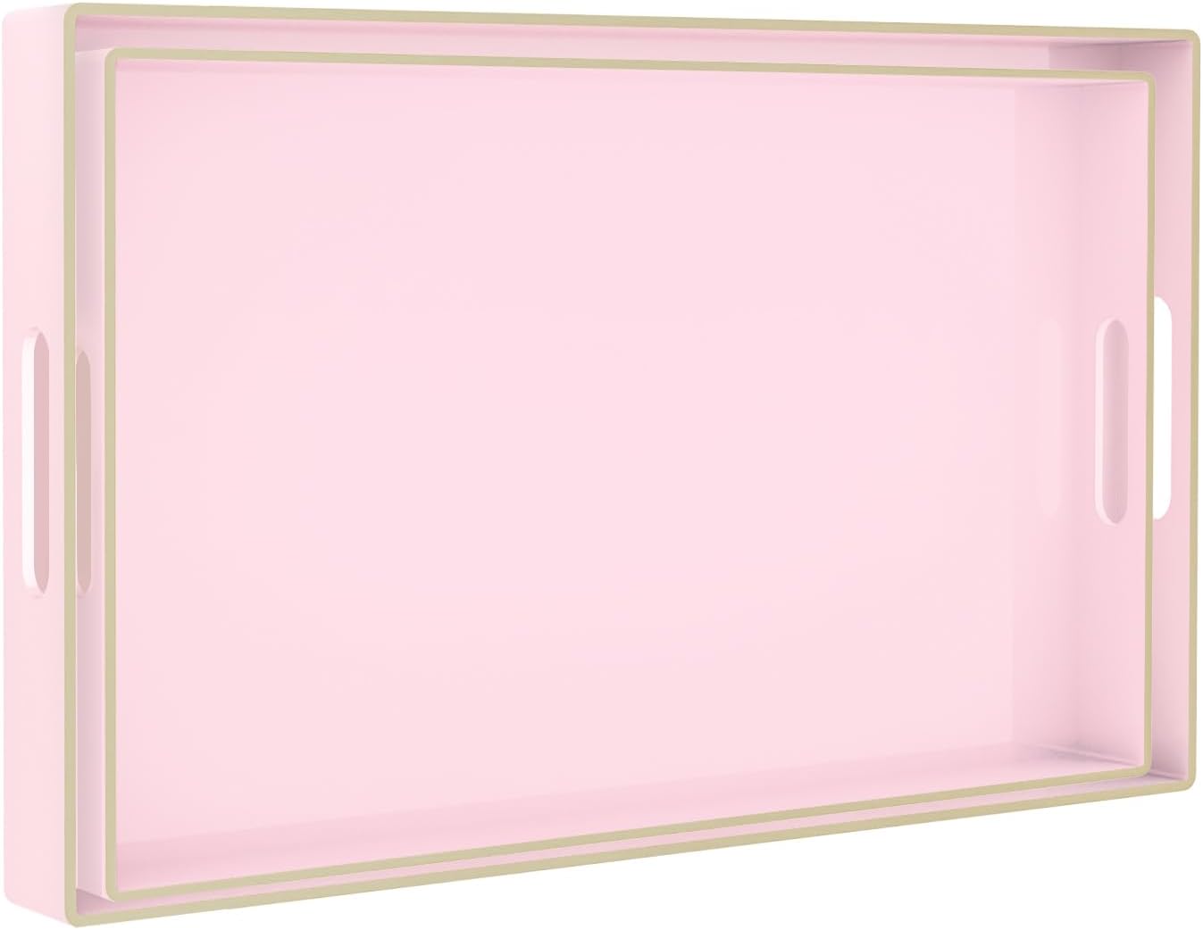 MAONAME Pink Serving Tray Set of 2 for Home Decor and Storage