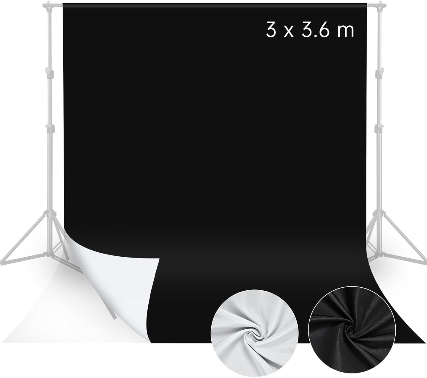 UTEBIT 10x12ft Reversible Black White Backdrop