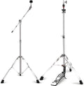 Hi Hat Stand + Boom Cymbal Stand Set - Stable, Adjustable Drum