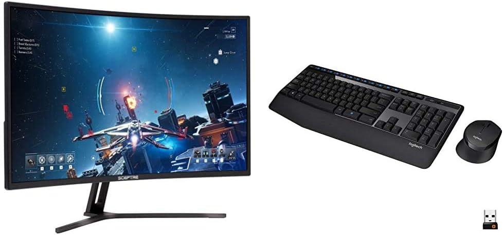 Sceptre 32-inch Curved Gaming Monitor and Logitech MK345 Combo