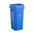 23 Gallon Blue Square Commercial Trash Can with Lid - Compact Durable