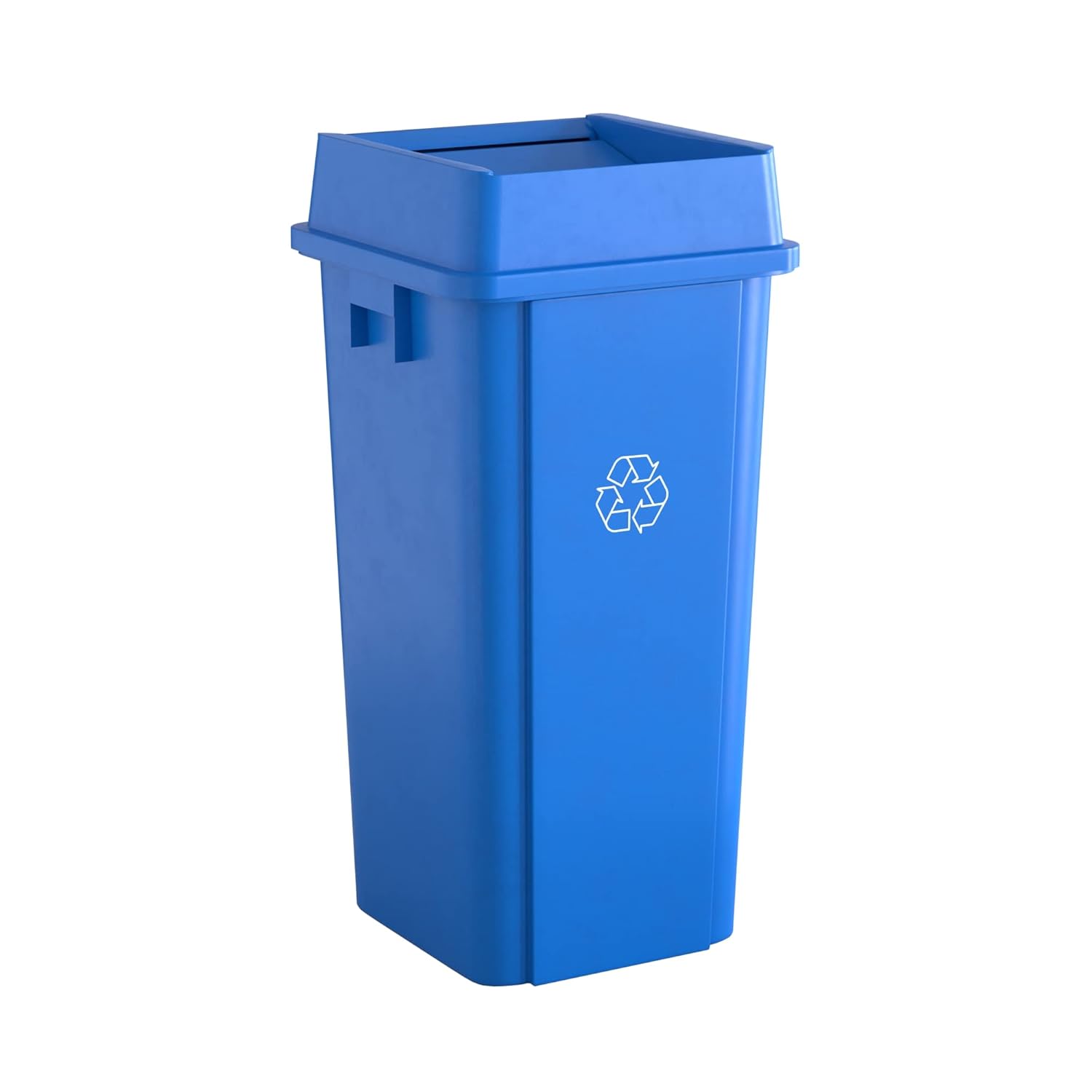 23 Gallon Blue Square Commercial Trash Can for Easy Waste Disposal