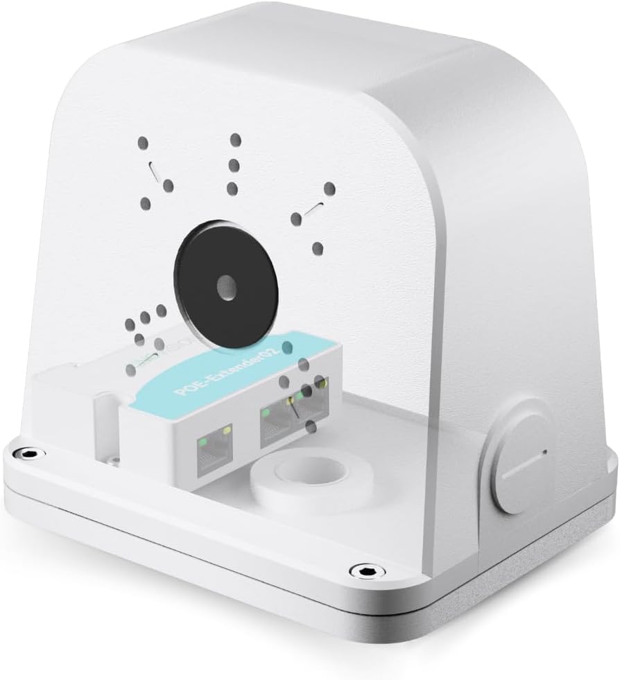 LINOVISION 2 Ports Outdoor PoE Extender for Two IP Cameras