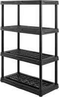 CX 4-Tier Plastic Storage Shelving Unit (53H x 36W x 18D) - Heavy Duty
