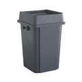 19 Gallon Grey Square Commercial Trash Can with Lid - Compact Durable