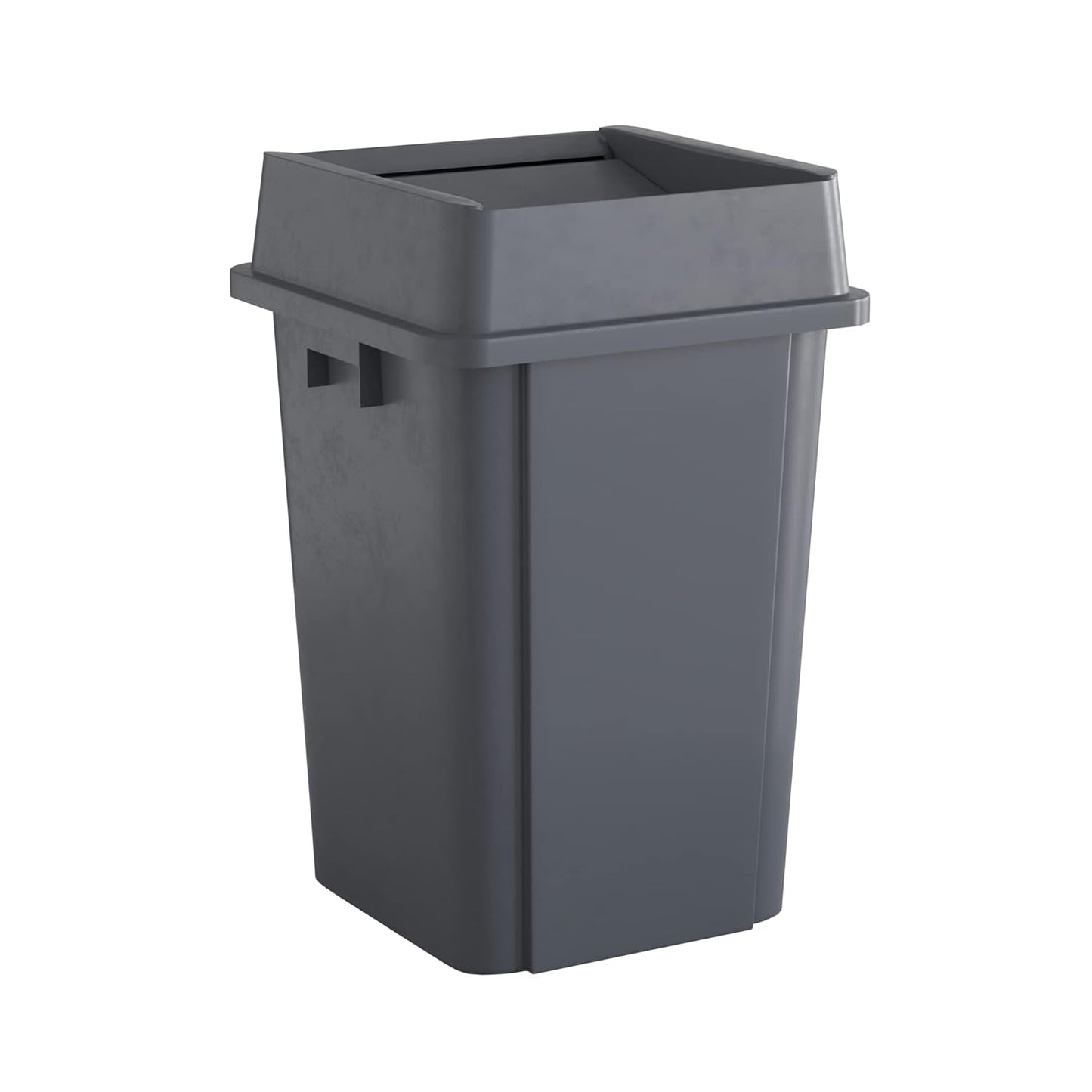 19 Gallon Grey Square Commercial Trash Can for Easy Waste Disposal