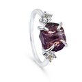 Alexandrite Raw Crystal Statement Ring - Sterling Silver White Gold