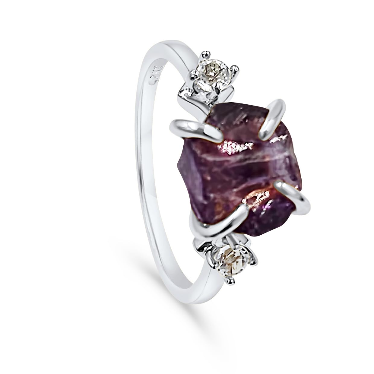 Real Raw Crystal Ring Birthstone Jewelry Gift for Her Unique