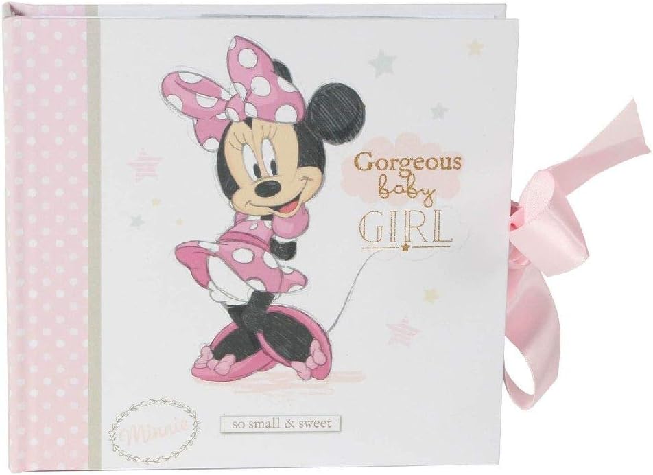 Gorgeous Baby Girl Minnie Photo Album with Pink Ribbon Closure
