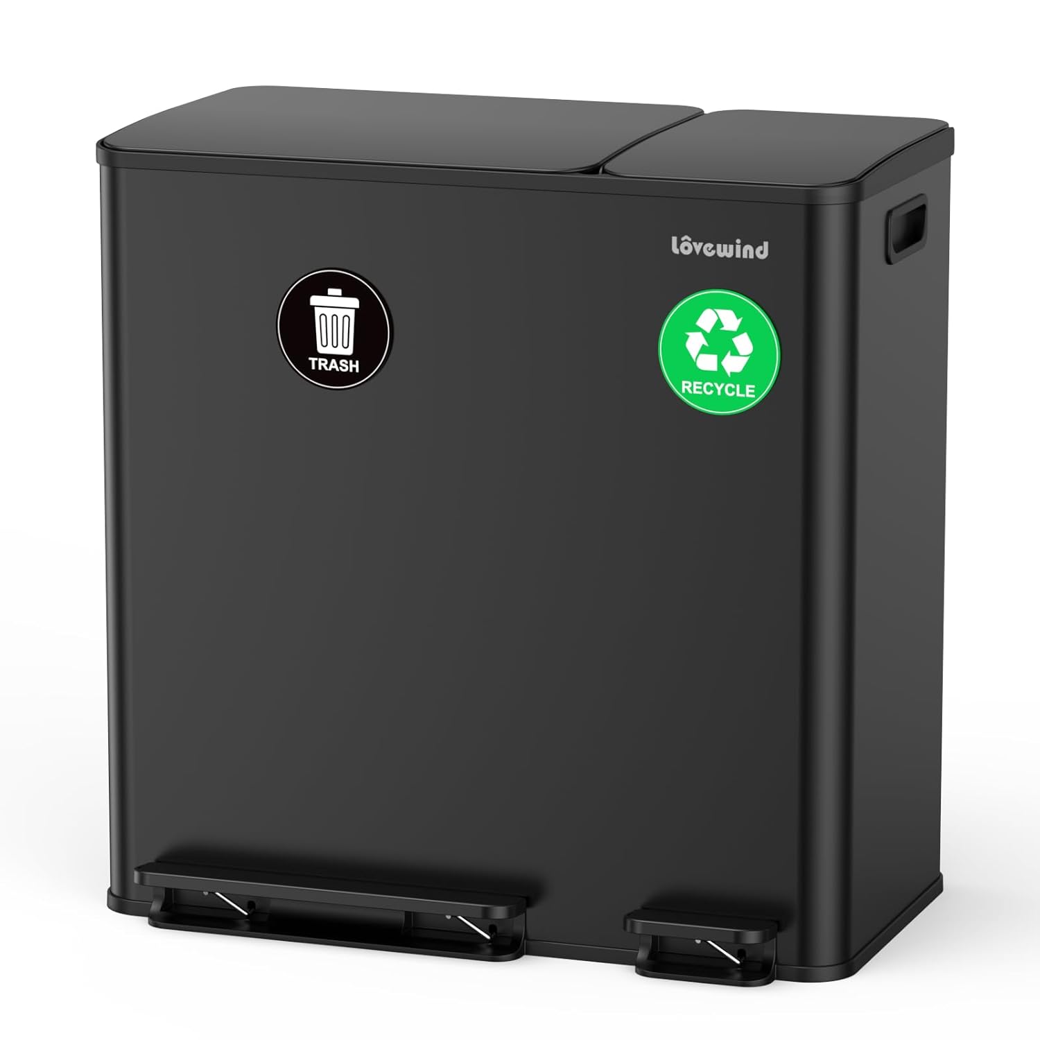 Dual Trash and Recycling Bins for Kitchen with Soft-Close Lid