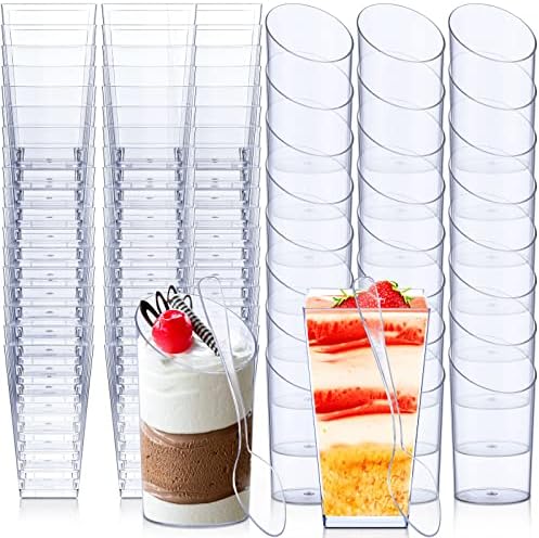 Mini Dessert Cups with Spoons for Parties and Events