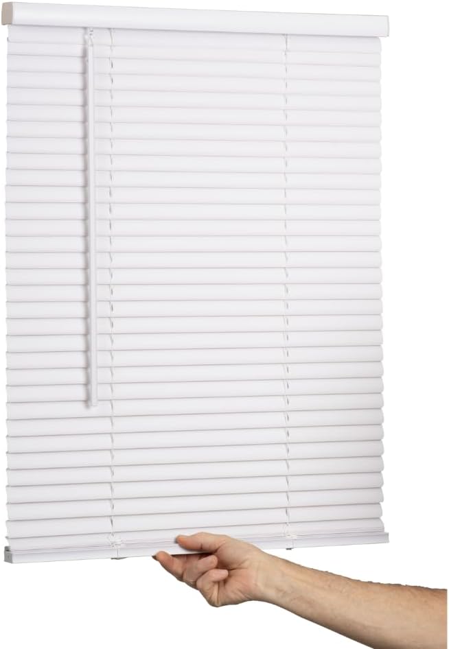 Cordless Mini Blinds with Vinyl Slats for Home and Office