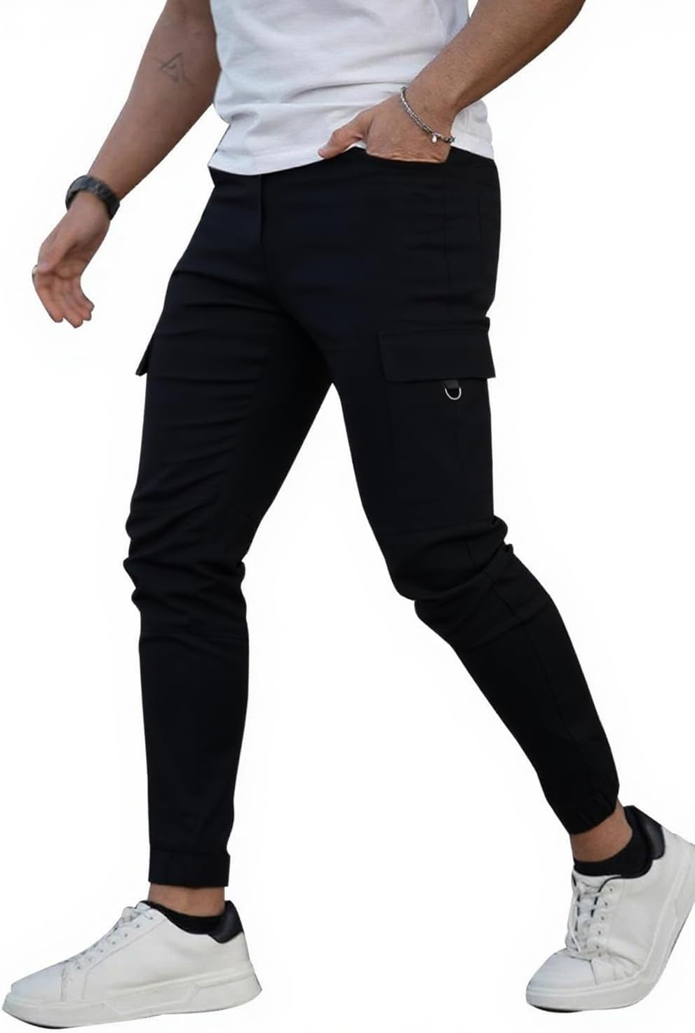 GINGTTO Mens Cargo Jogger Pants with Zipper Pockets for Comfort