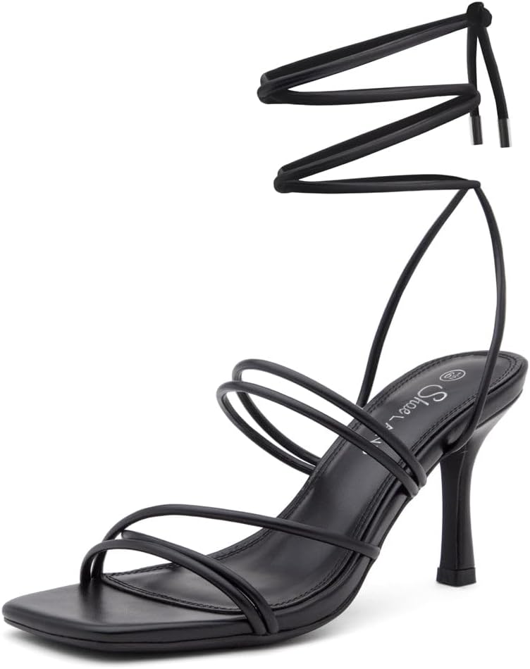 Shoe Land Women's Strappy Heels for Elegant Evening Events