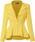 Women's Casual Work Double Lapel Peplum Blazer - Comfortable Fit sure