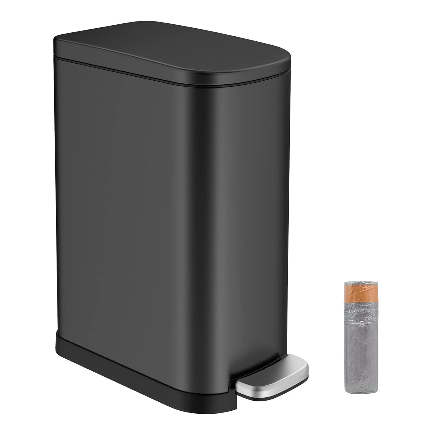 BETHEBEST 10 Liter Slim Step Trash Can with Removable Inner Bucket