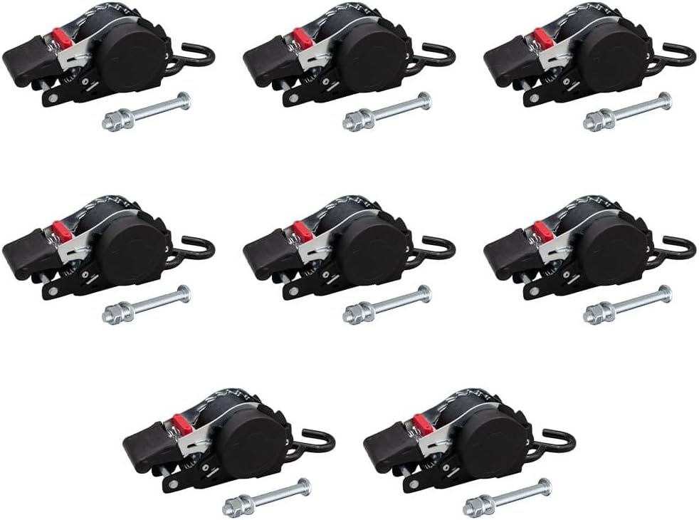 Mytee Products 8 Pack 1in x 10ft Auto Retractable Ratchet Straps