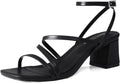 Strappy Heels for Women Low Chunky Block Heel Sandals - Dressy Comfort