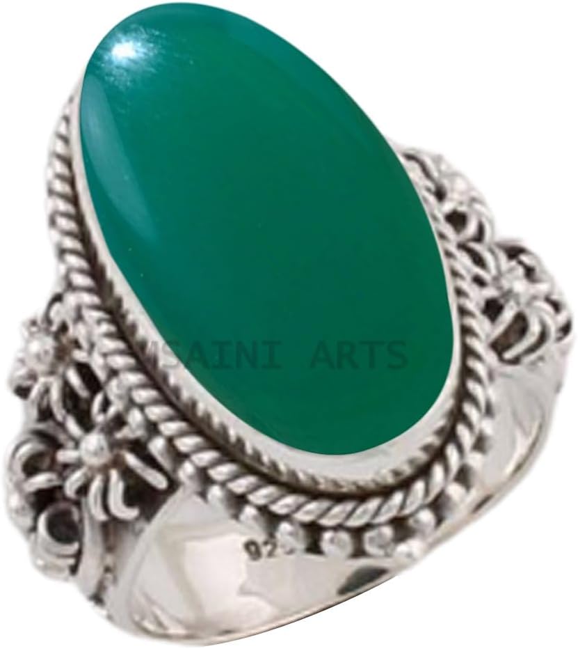 Solid 925 Sterling Silver Ring with Natural Blue Copper Turquoise