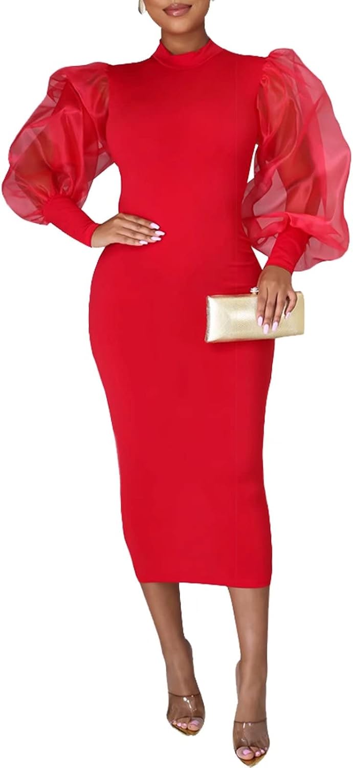 Ekaliy Women's See Through Bodycon Dress for Club Parties