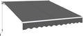 10 ft 8 ft Retractable Patio Awning - Manual Crank Sun Shade