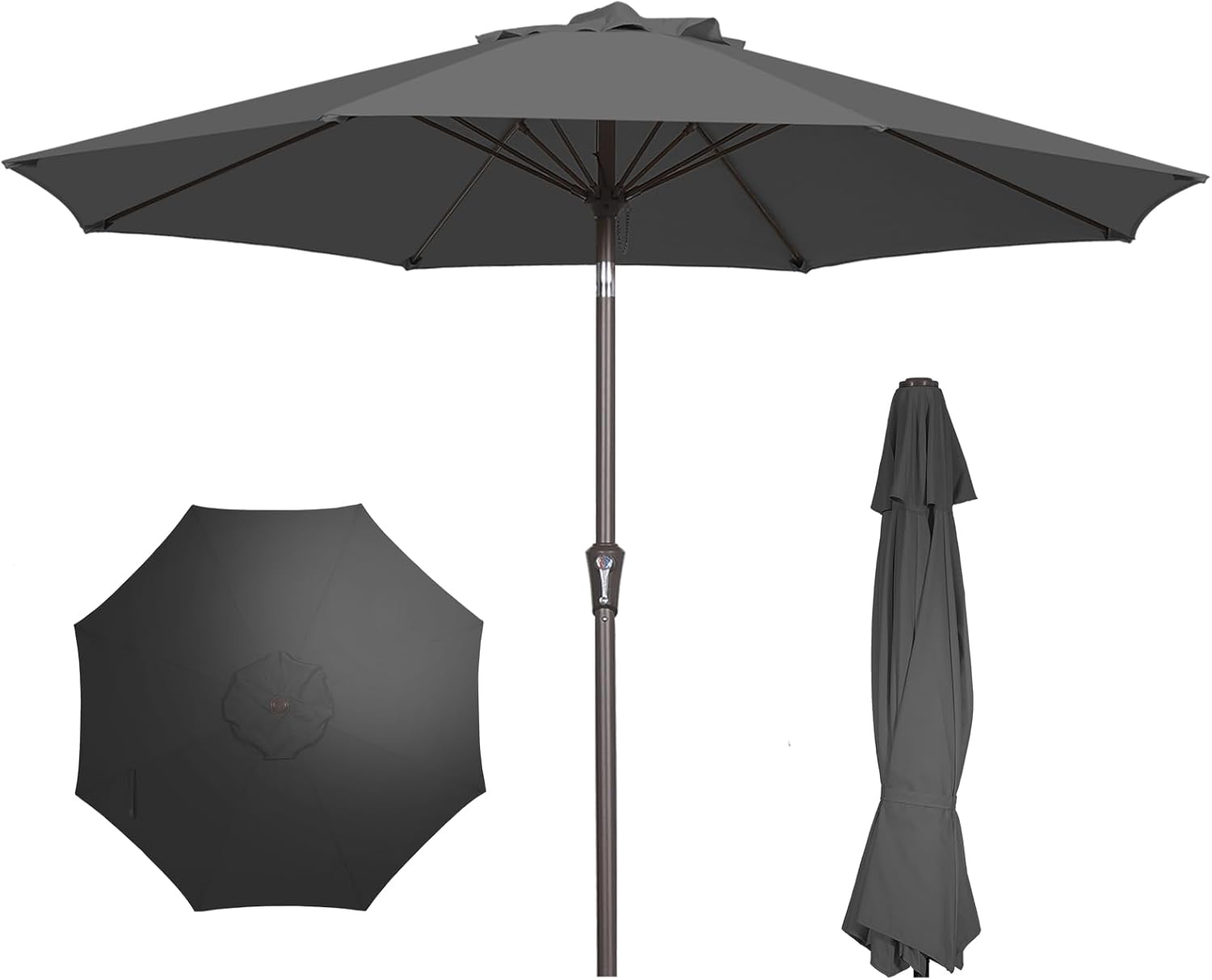 9FT Patio Umbrella with Wind Vent and Crank Lift for Shade