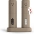 Electric Salt and Pepper Grinder Set Taupe Brown - USB Rechargeable