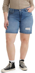 Women's Mid Length Shorts Soft Clean White 32 - Slim Stretch Fit