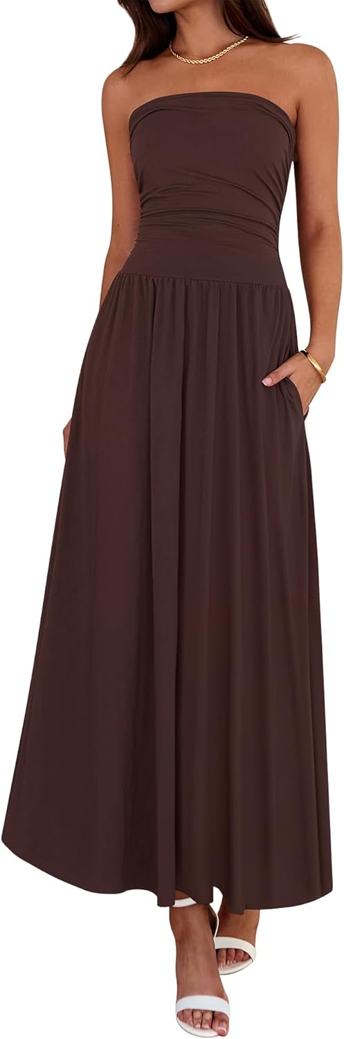 BTFBM Summer Maxi Dresses for Women with Pockets and Style