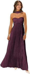 Strapless Bridesmaid Dresses with Scarf 2025 Pleated Chiffon Gown look