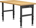 48 Heavy-Duty Solid Wood Work Bench Work Table - Adjustable, 3000 lb
