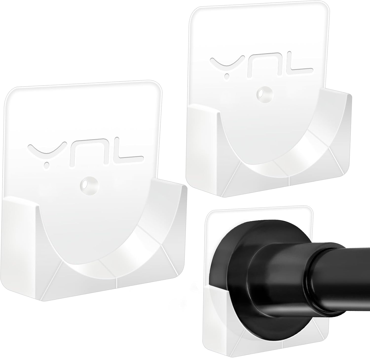 Never-Slip Shower Rod Holders - Set of 2